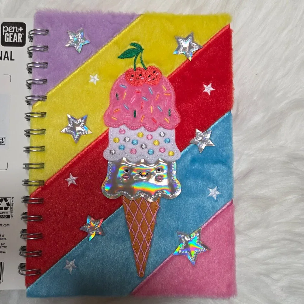 Pen + Gear Ice Cream Design Plush Journal